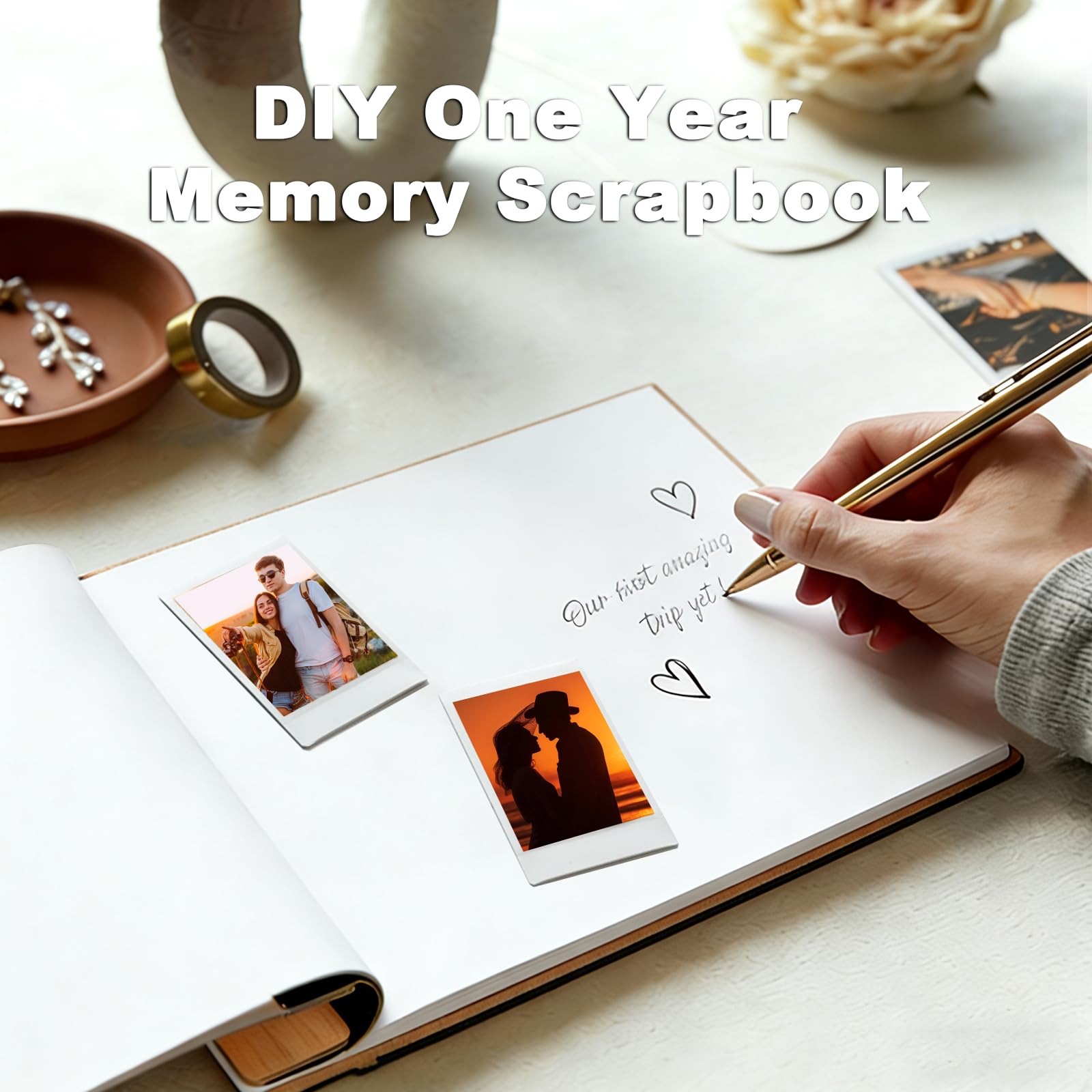 Album do scrapbookingu, na 1 rocznicę, papierowy, prezent, album fotograficzny dla chłopaka, dziewczyny, niej, dla niego, na rok, ślub, pierwszą rocznicę, ręcznie robiona książka pamiątkowa dla pary
