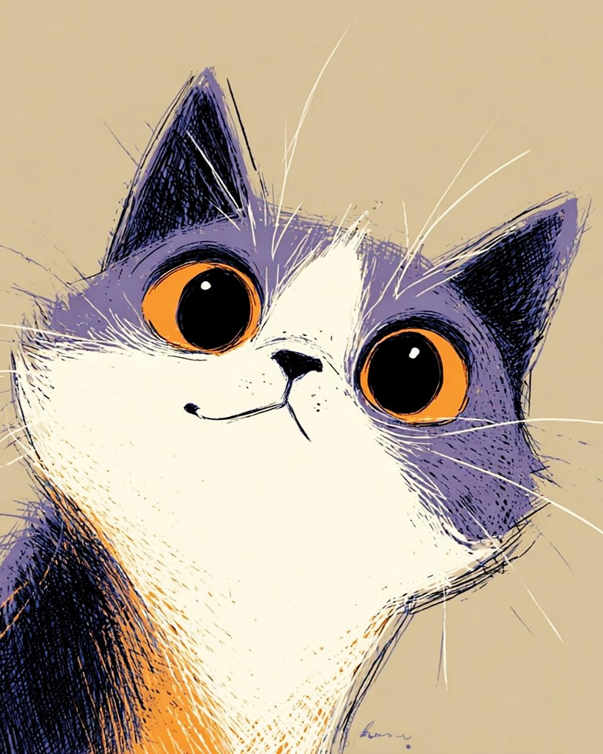 LIUBAISHI Paint by Numbers for Adults – 16x20 Canvas | Oil Painting Kit for Home Decor, Stress Relief Craft, Gift for Adults with Paints and Brushes-Big-Eyed Cute cat
