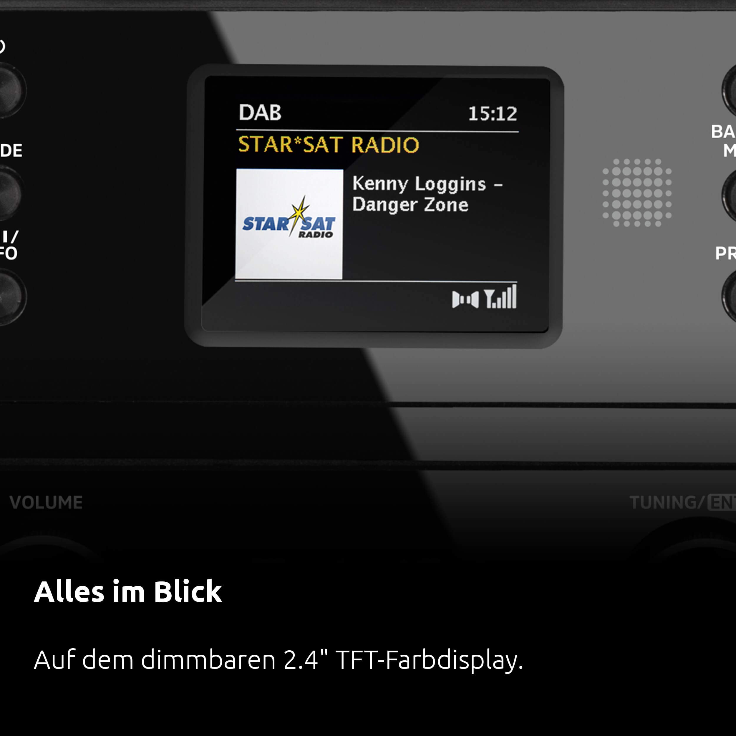 TechniSat DIGITRADIO 371 CD IR - Stereo Internetradio (DAB+, UKW, CD-Player, WLAN, Bluetooth, Farbdisplay, USB, AUX, Kopfhöreranschluss, Wecker, 10 Watt, Fernbedienung), Schwarz/Silber