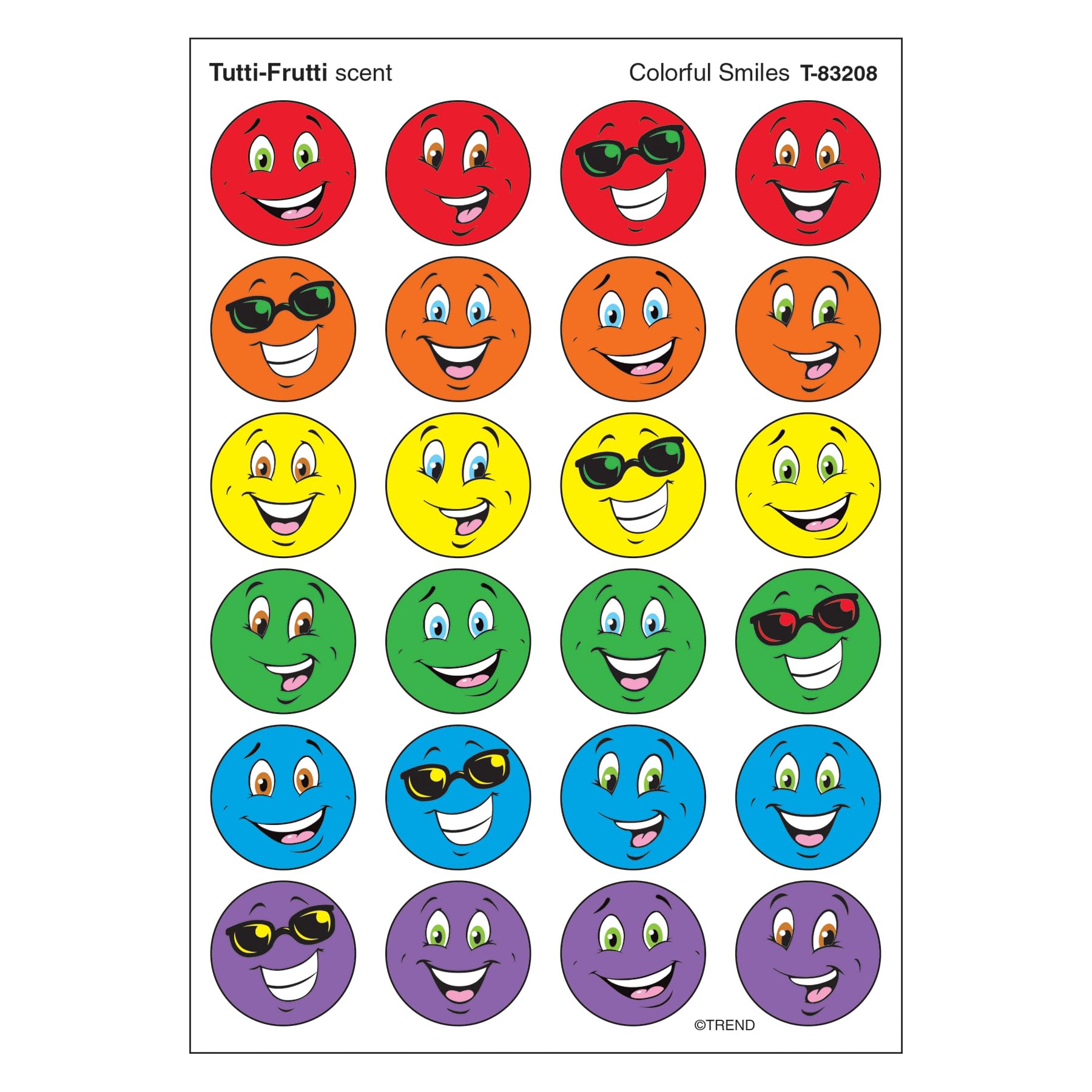 TREND enterprises, Inc. Colorful Smiles/Tutti-Frutti Stinky Stickers, 96 ct.