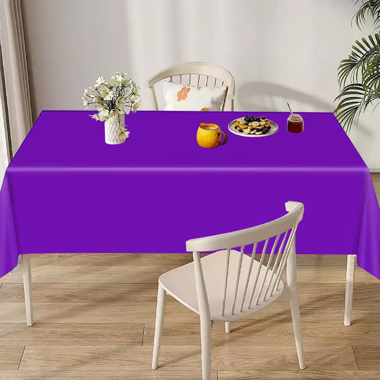 Kunststoff-Tischdecken, 2 Stück, 137x274 Cm – Hellviolett, Wasser- & öldicht Für Grill, Picknick & Partys