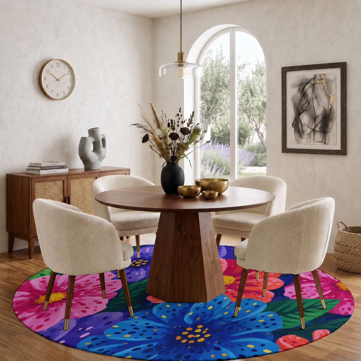 Lavable Tapis Rond Minimalisme