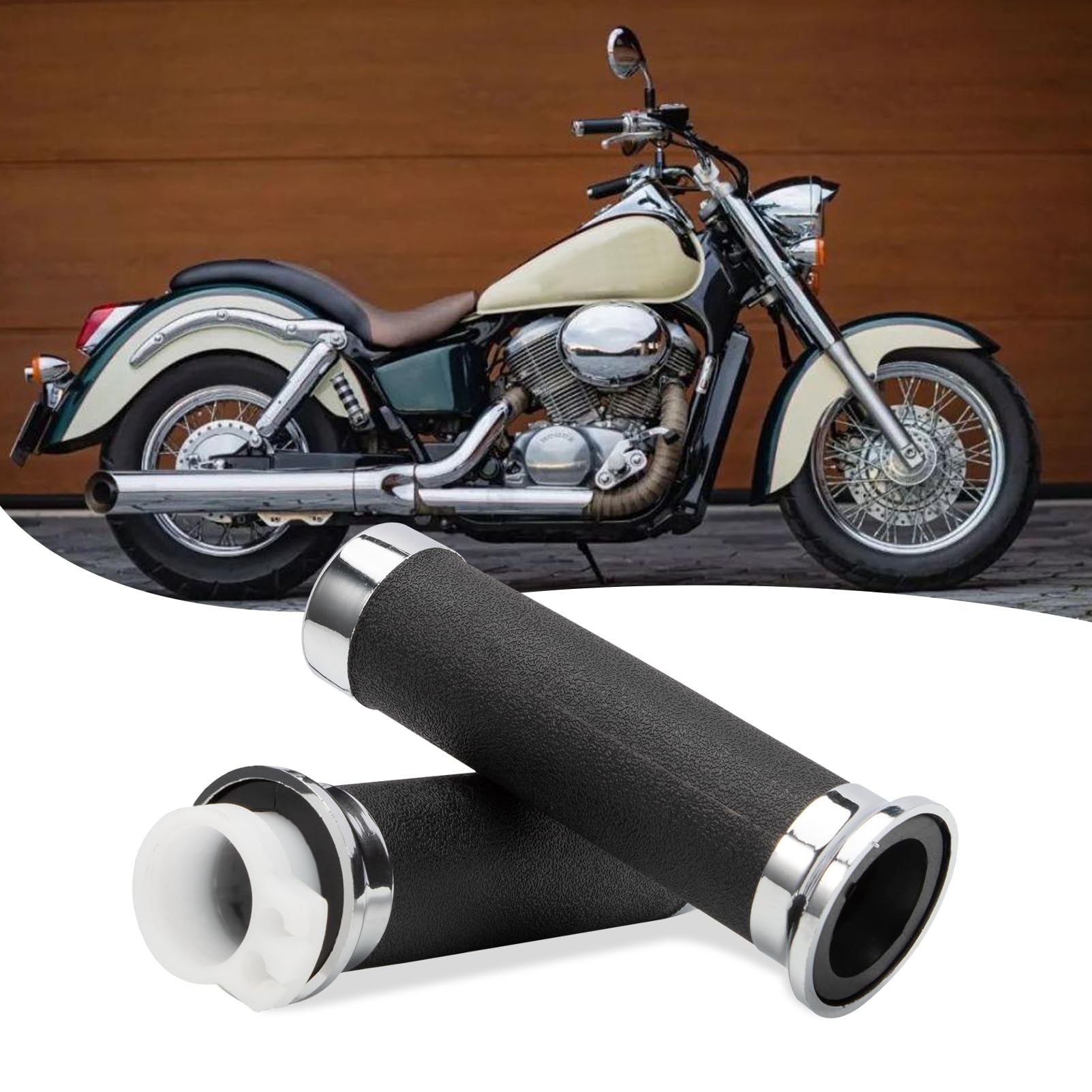 Photo 1 of 1 Pair Motorcycle Grip Throttle Tube 1" Replacement 53145-MM8-000 Fit for Honda VT XVS Shadow 400/600/750/1100/1300 Magna Sabre Right Grip Throttle Tube and Left Hand Grips