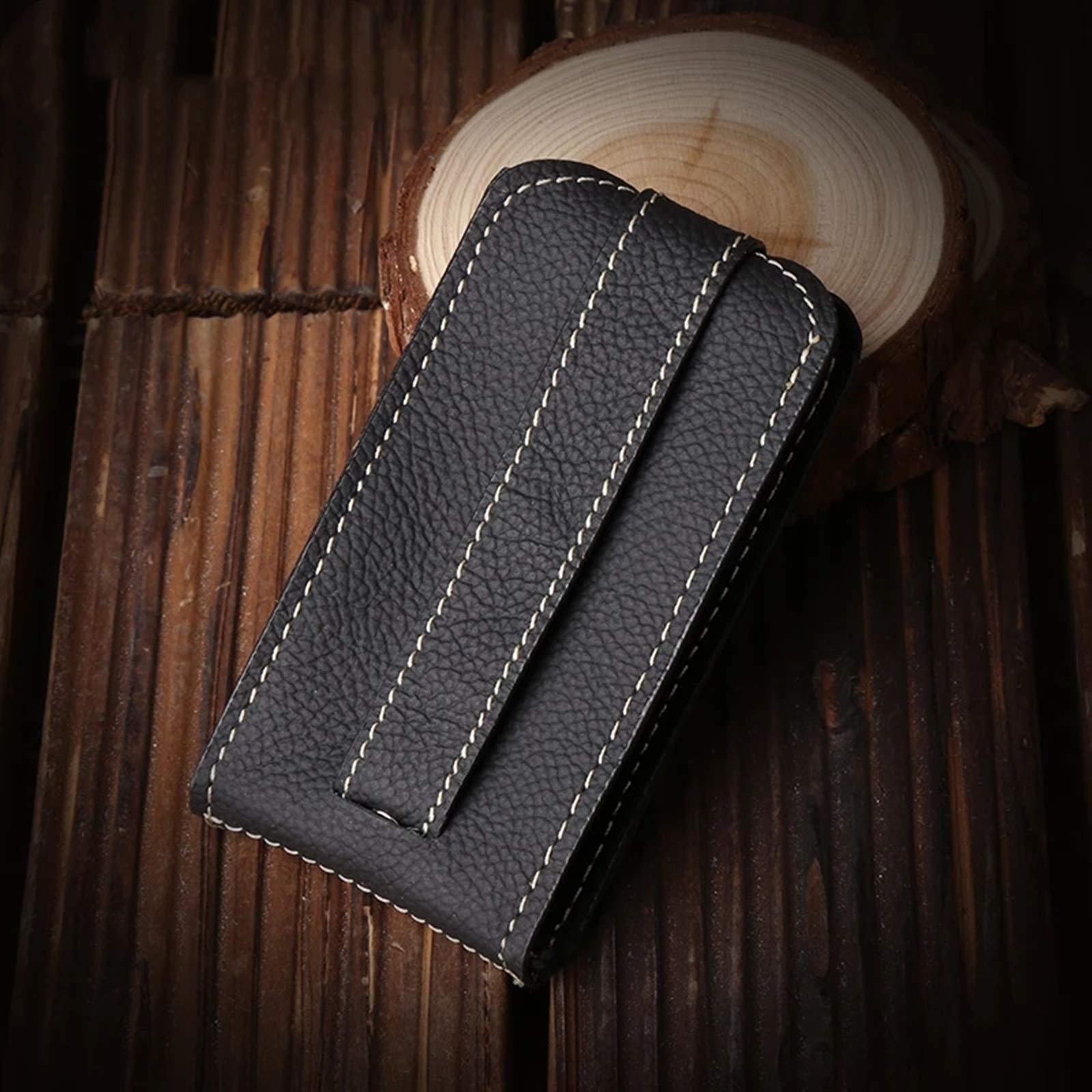 SePkus Astuccio Portachiavi Portachiavi Portachiavi Butler Portachiavi con Cerniera Portachiavi Uomo Carta Accesso Facile (Noir 11.5x6cm)