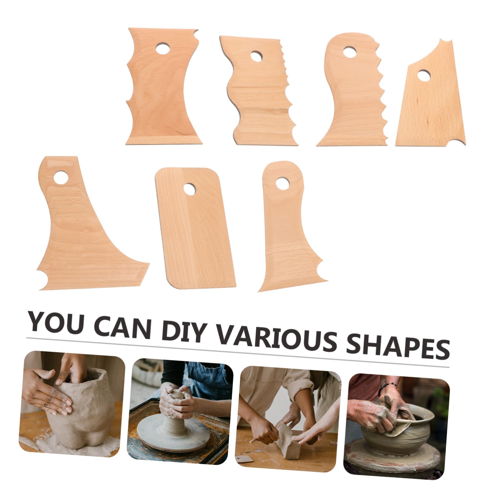 DOITOOL 2 Set Strumenti per Scolpire Argilla per Rifinire Terracotta per Progetti Fai da Te E Creazioni 7 Pezzi * 2