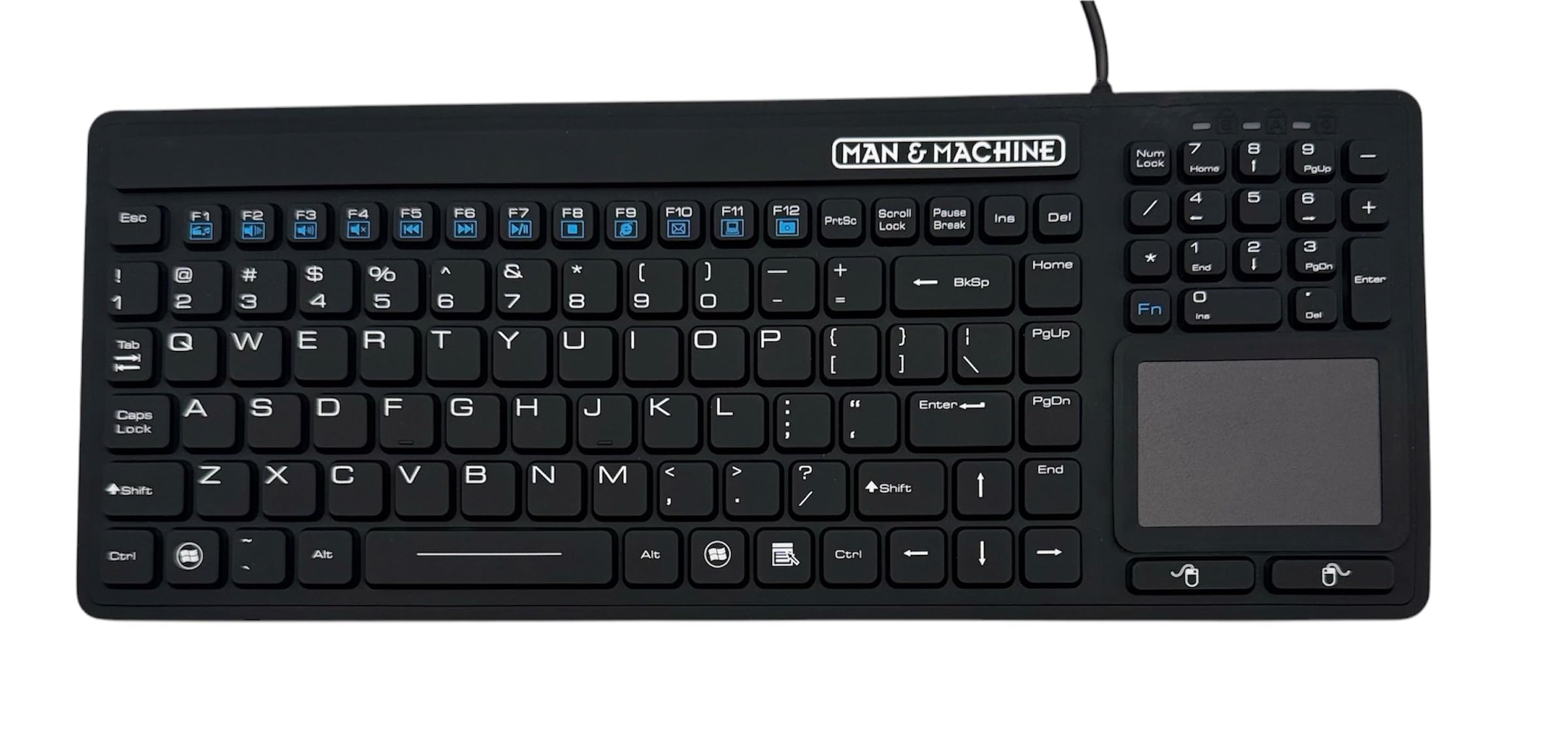 Man Machine Simply Cool Touch Keyboard Washable - Black