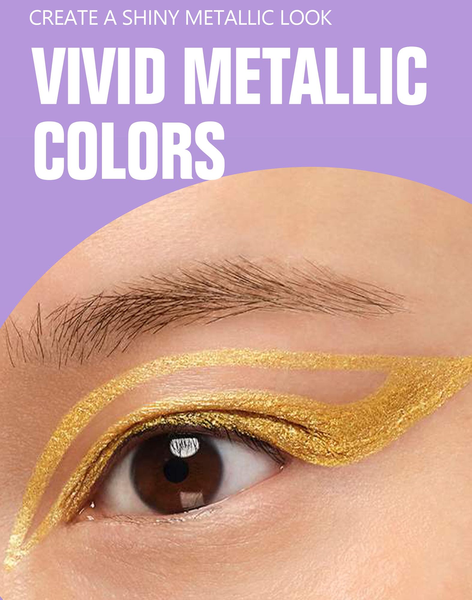 Vawolecy Long-Lasting Waterproof Glitter Eyeliner Pen | Vegan Shimmer Liquid Eyeliner with Metallic Satin Finish | Highly Pigmented, Smudge-Proof Eye Makeup for Day to Night - Image 2