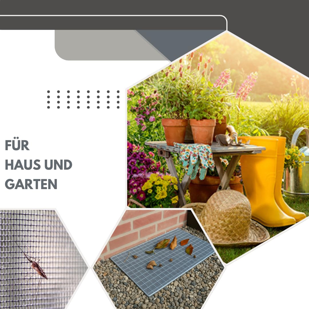 Edelstahl Fliegengitter 12,5 m x 0,6 m | V2A Edelstahlgewebe feinmaschig, robust & zuschneidbar – Insektenschutz, Nagerschutz, wetterfest | 12,5 m x 60 cm Breite