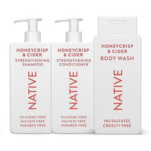 Native Shampoo & Conditioner, Body Wash - Honey Crisp & Cider - Naturally Derived Ingredients, Sulfate-Free, Paraben-Free, Strengthening Hair Care | Fall Seasonal Bundle (51 fl oz Total) - 3 Pk