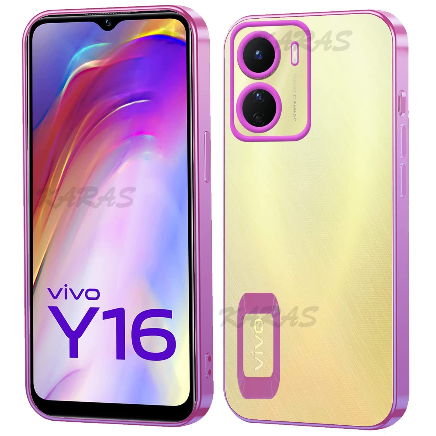 ALLNEEDS vivo Y16 New CD Chrome Back Cover with Ring Logo Cut Pattern