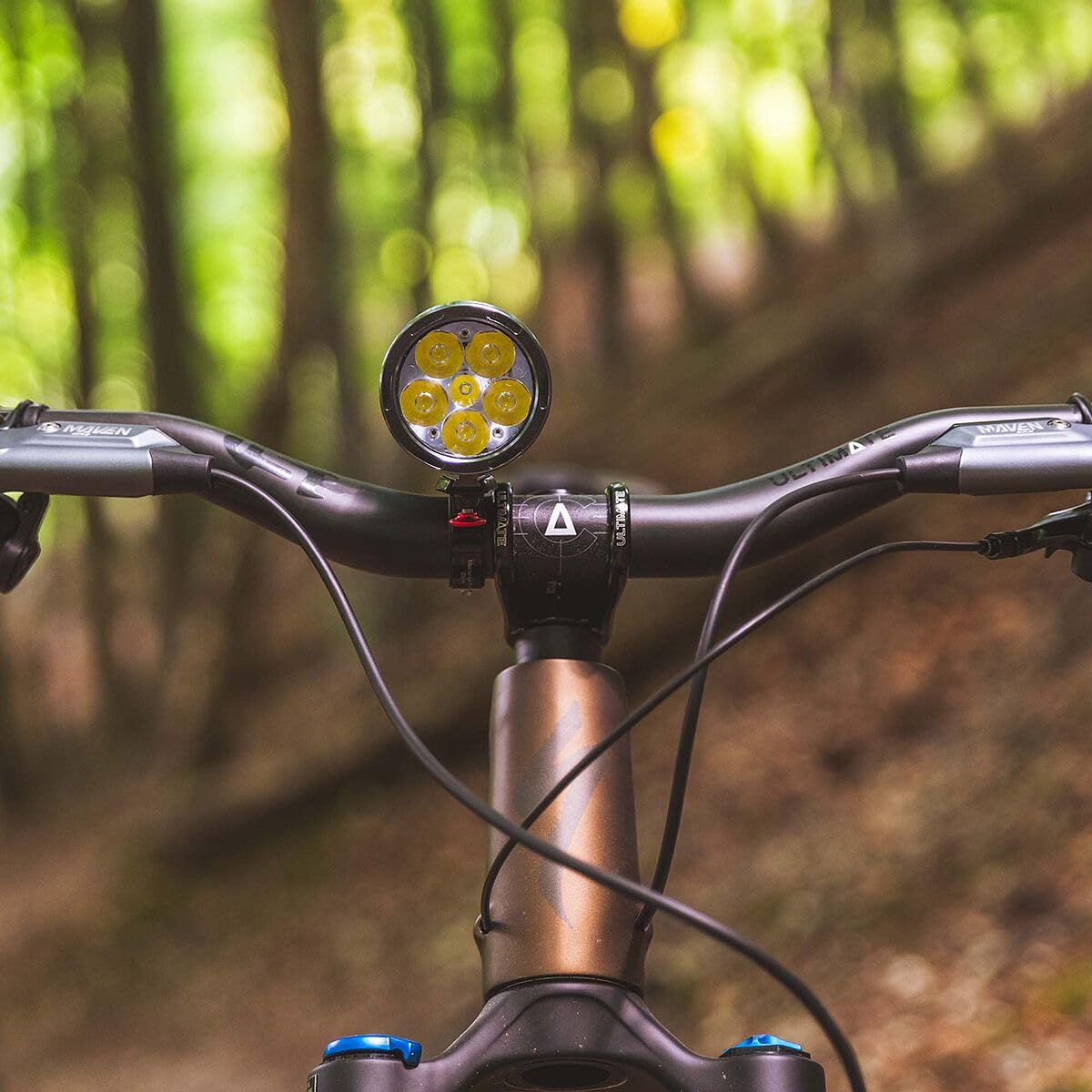 Exposure Lights Six Pack 15, luce per bicicletta, grigio canna di fucile, impermeabile IP67, alluminio 6063 lavorato a CNC, ricaricabile USB-C, 403 g, supporto manubrio, 6000 lumen