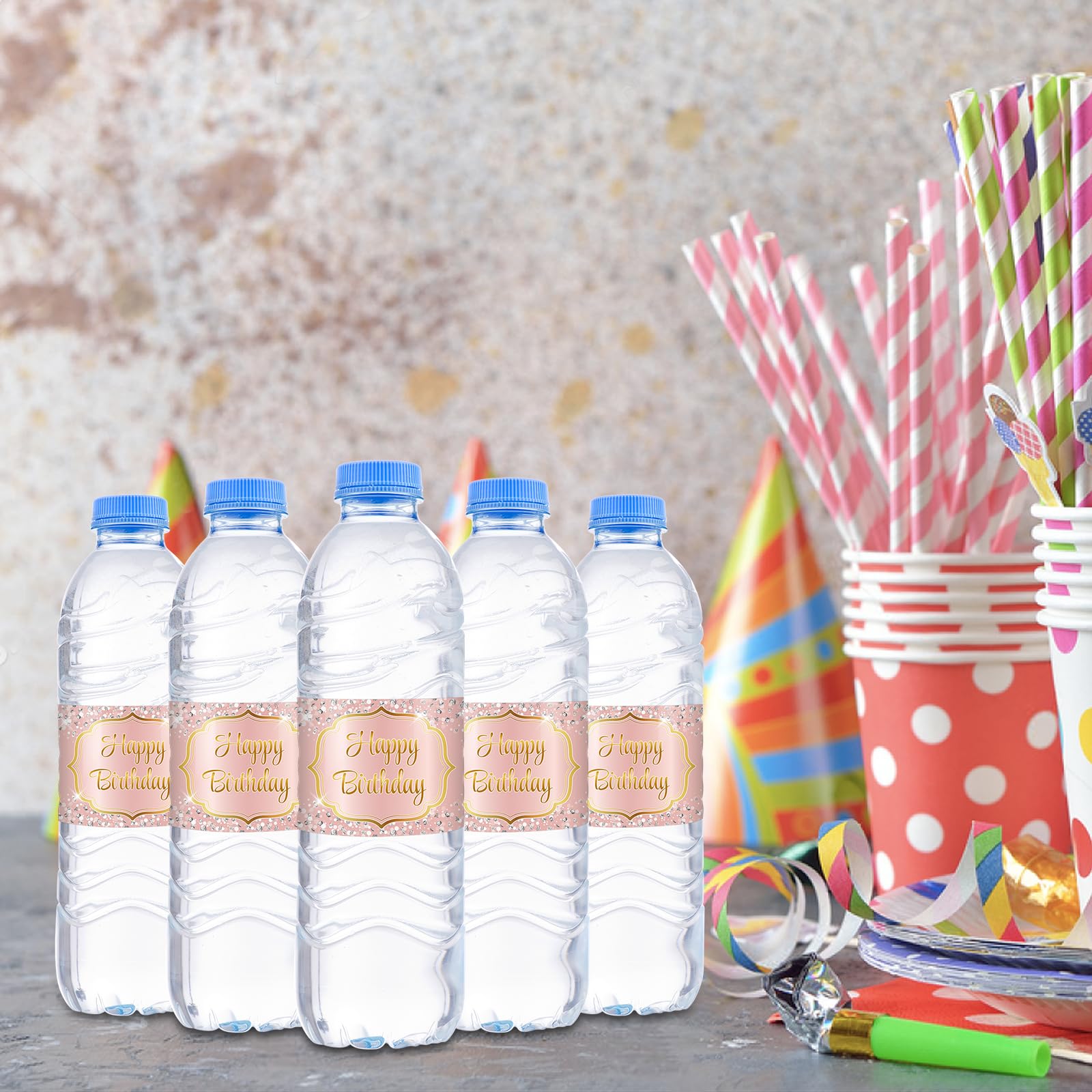 Amazon.com: Happy Birthday Water Bottle Labels Pink for Women 16th 21st 30th 40th 50th Anniversary Stickers Party Decorations - Set of 32 : Toys & Games amazon-com-happy-birthday-water-bottle-labels-pink-for-women-16th-21st-30th-40th-50th-anniversary-stickers-party-decorations-set-of-32-toys-games