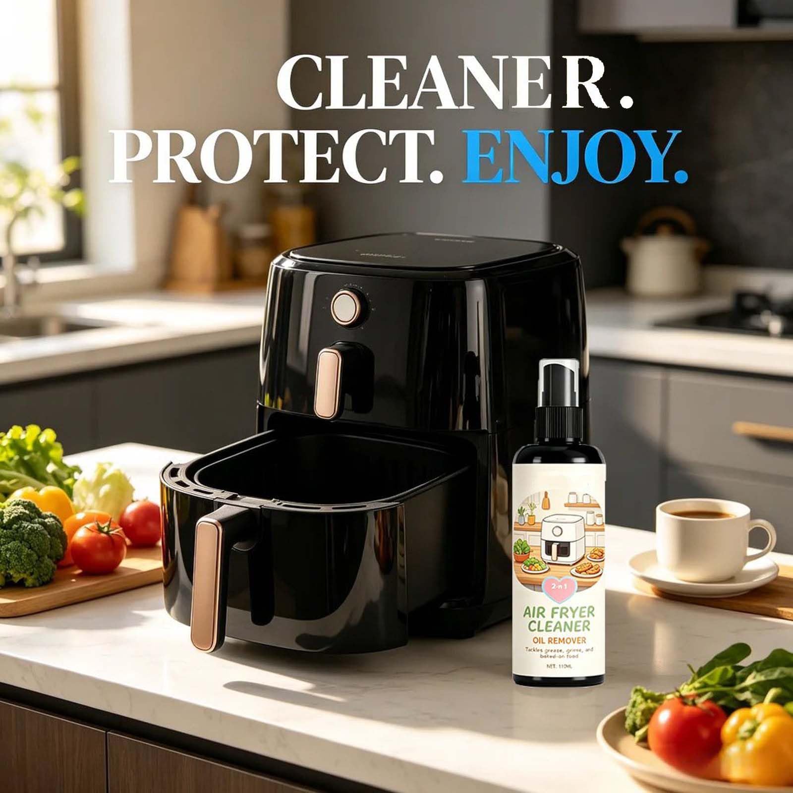 Aerosol 2 en 1 Air Fryer Cleaner and Degreaser, potente limpiador de cocina multiusos, eliminación rápida y potente de aceite, disuelve la suciedad, limpieza profunda, spray de espuma multiusos (5
