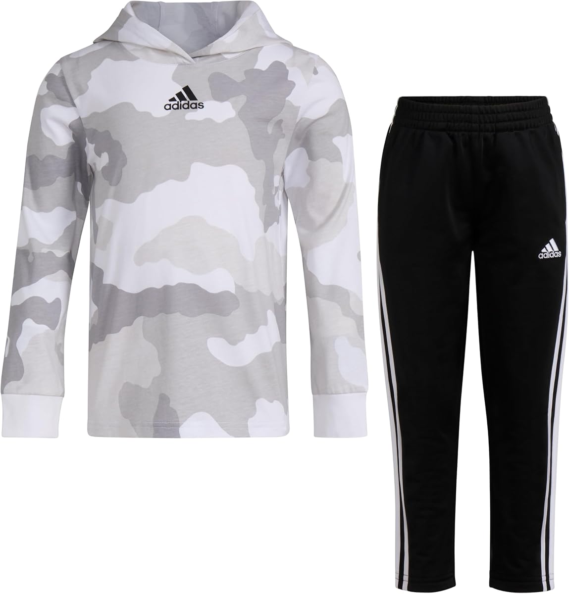 Boys' Long Sleeve Camo Fleece Hooded Pullover Set