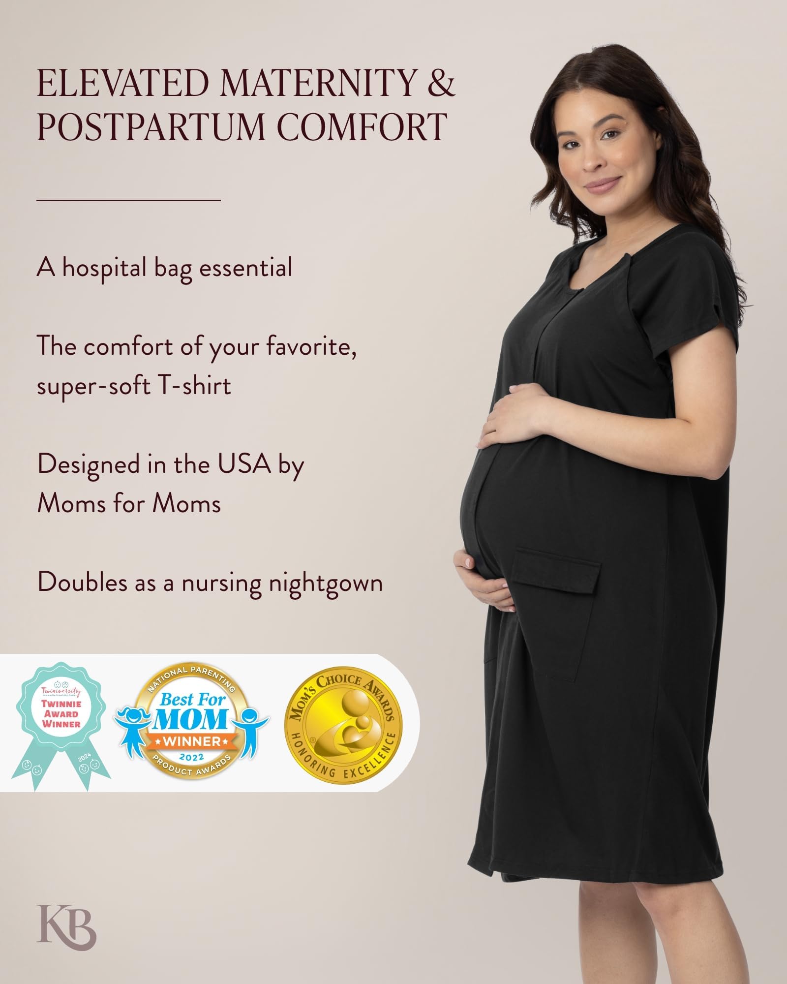 Kindred Bravely Labor and Delivery Gown, 3 in 1 Hospital Gowns for Women Labor Delivery
