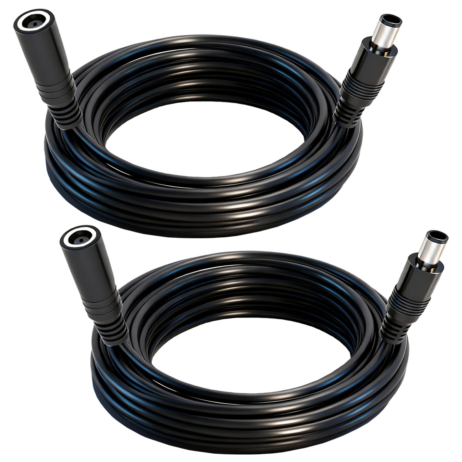 7.4mm x 5.0mm DC Power Extension Cable, 2-Pack Male to Female Jack Connector 16AWG 16.4FT, for Laptop, Solar Controller, Power Supply Adapter Cord