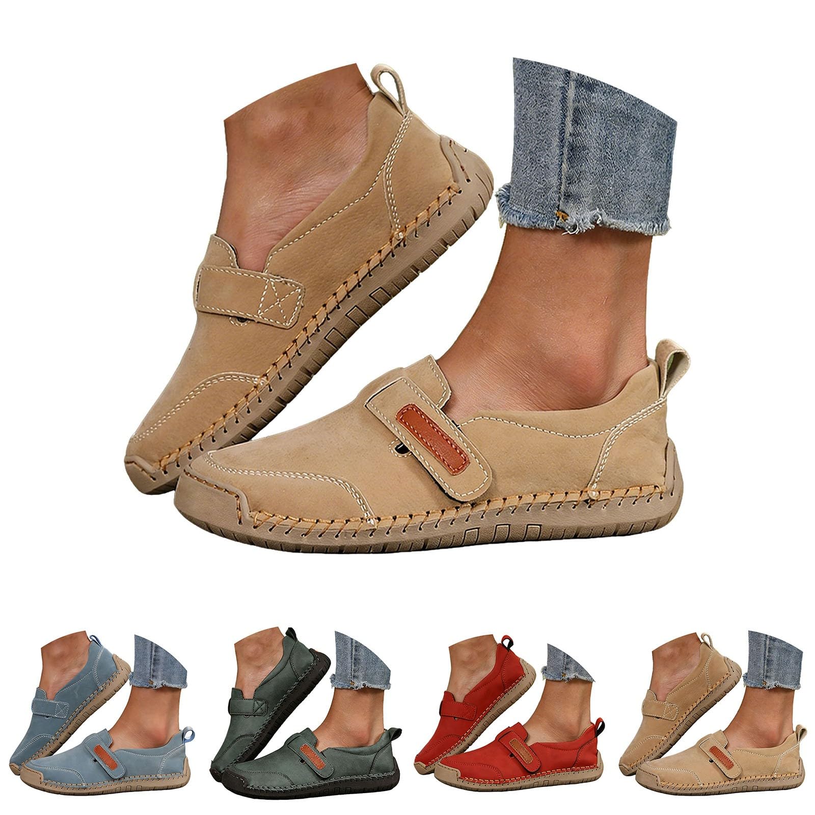 Generisch Scarpe da ginnastica da donna estive, in pelle, basse
