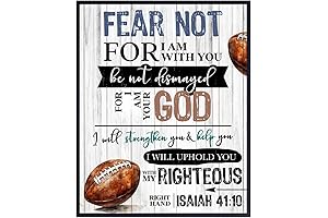 Christian Wall Decor for Boy's Room - Sports Themed Scripture Signs for Kids