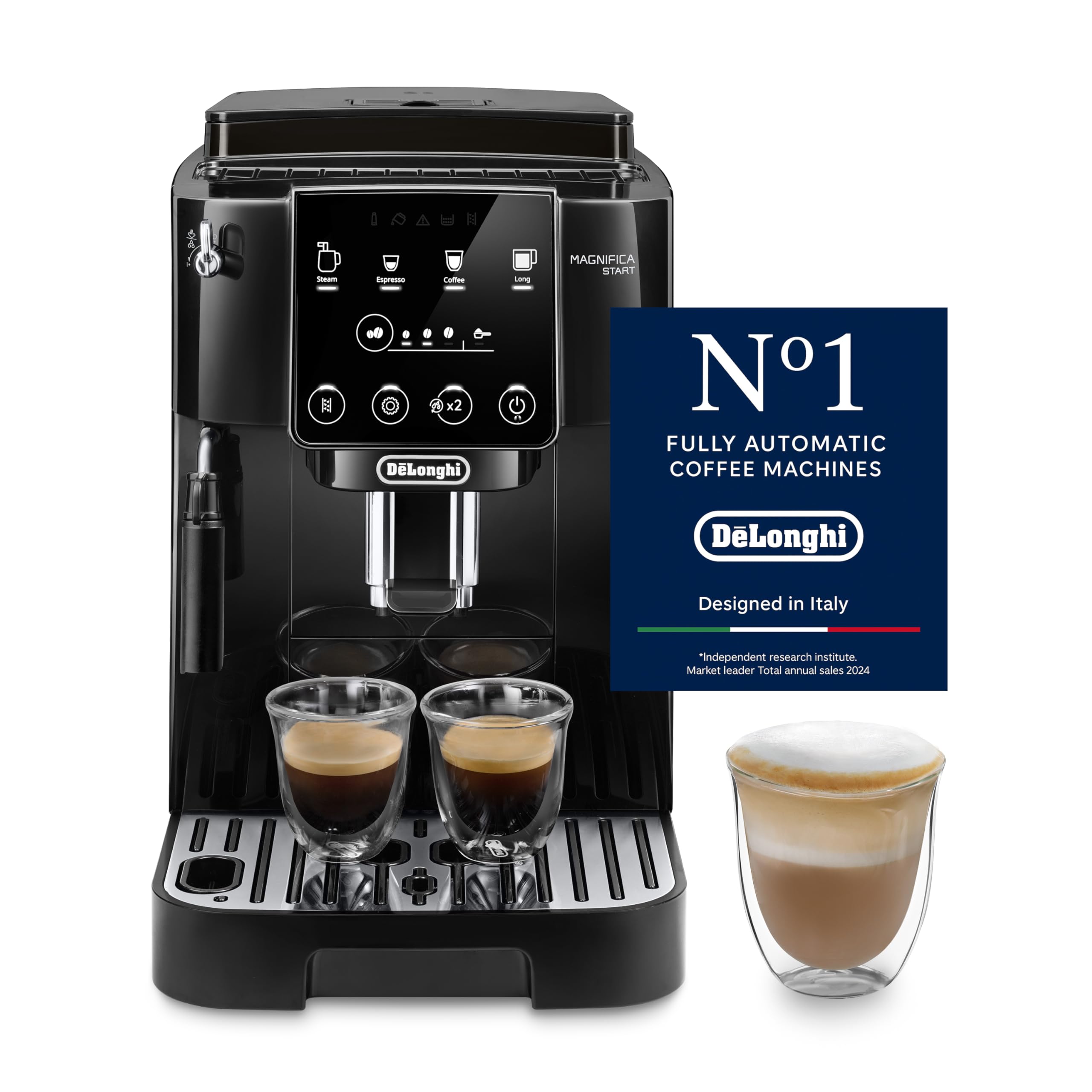 De'Longhi Fully Automatic Coffee Machine MAGNIFICA START Bean to Cup Espresso Machine, 5+ Functions for Espresso, Americano, Cappuccino, Latte, Macchiato & More Recipes ECAM222.20.B (Made in Europe) Signature Edition