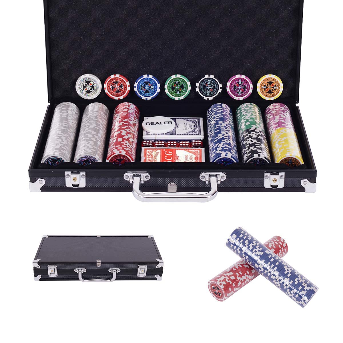 Jetons De Casino Numérotés - Lot De 300 - 5 Couleurs - 39mm - Pour Poker, Roulette, Jeux De Société