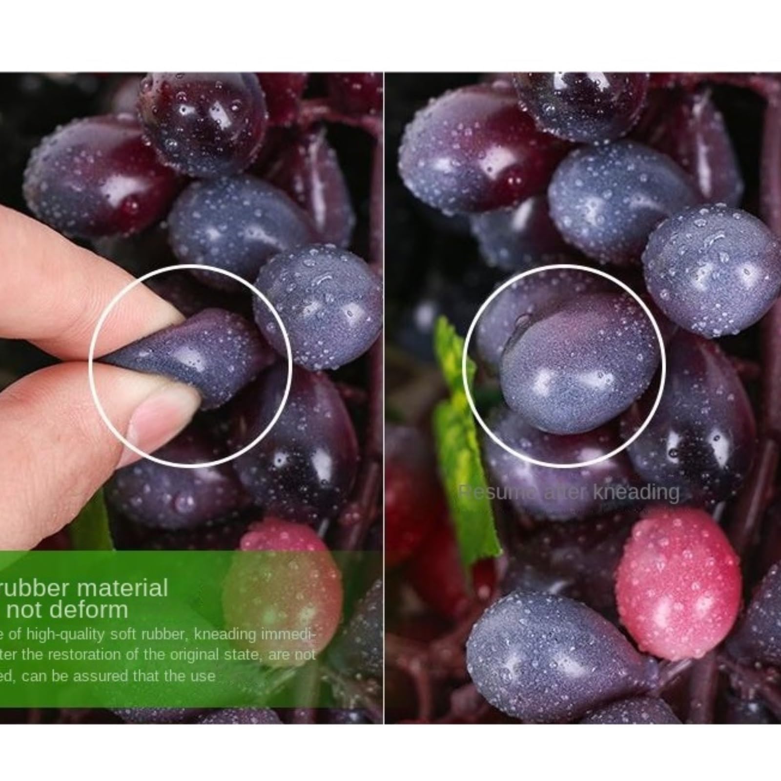 Set di Frutta Finta 2 Pezzi di UVA Artificiale Finta, Modelli Frutta Realistici for La Decorazione per Interni Esterni