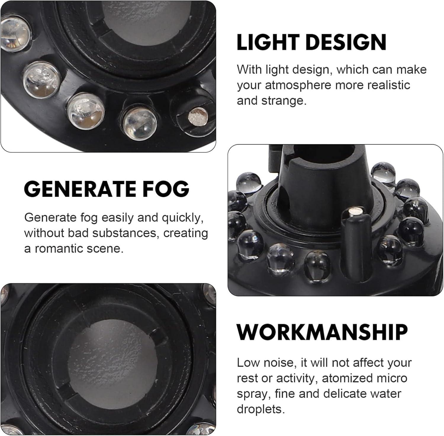 5pcs for and Accessory Tank Landscape Practical Air Rockery Mist Unique Small Mini Water Fog Fountain Atomizing Fish Generator Head Mister Fogger Party Led Lamp : Home & Kitchen