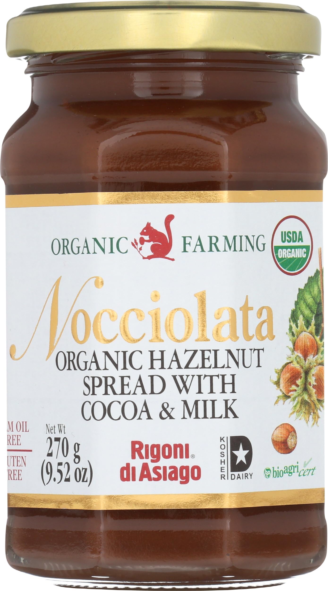 Nocciolata, Spread Chocolate Hazelnut Organic, 9.52 Ounce