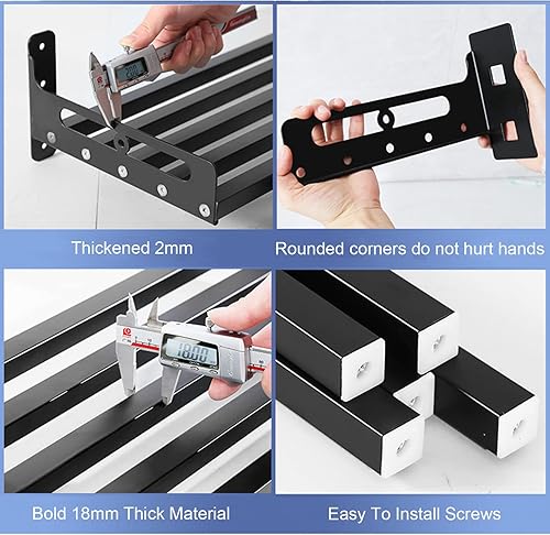 Miniatura 7 de Estante de acero inoxidable para montaje en pared, estante flotante para especias de cocina, soporte para microondas con ganchos, estante de