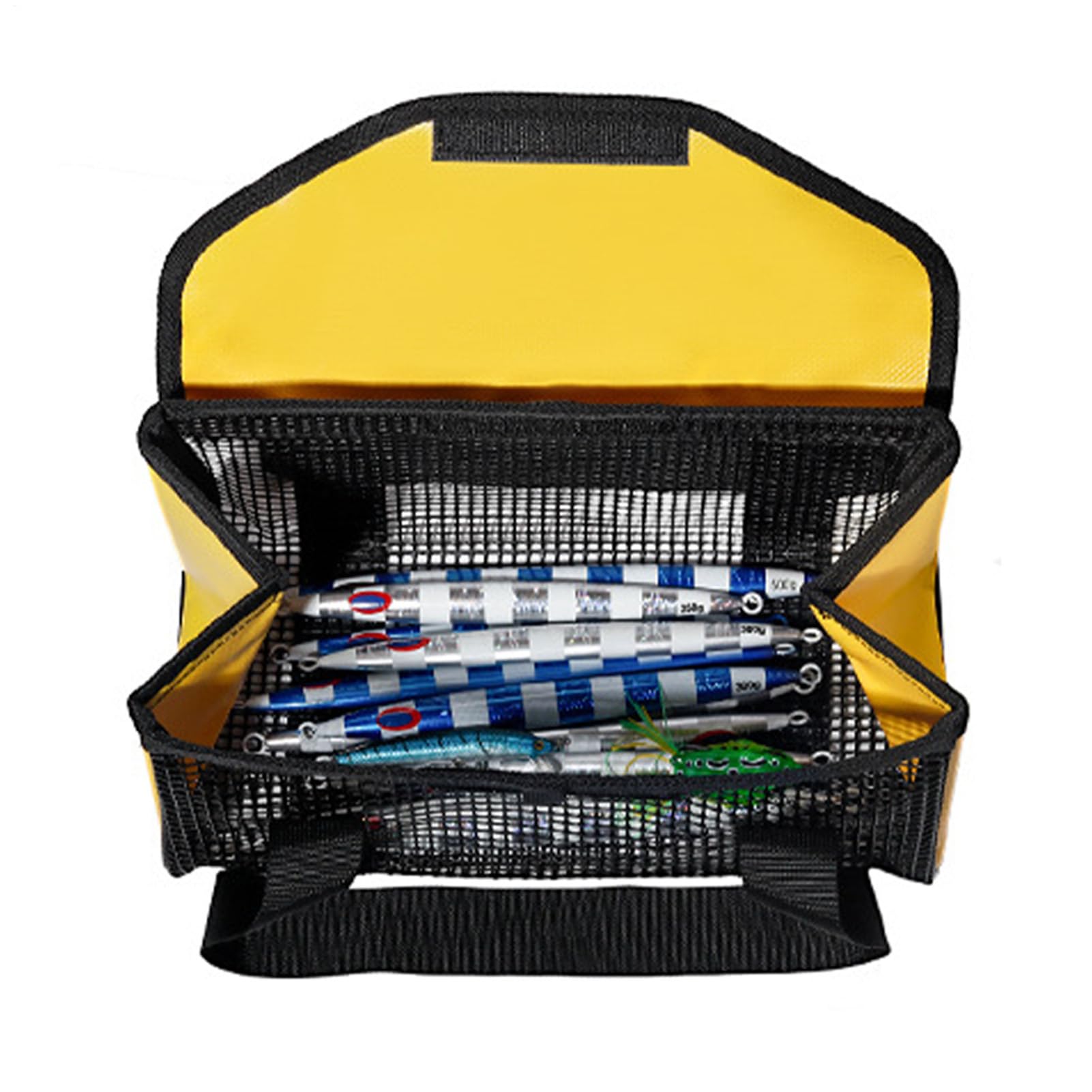 Sucritude Ködersäckchen Zum Angeln | Mesh Köderaufbewahrung Mit Tragegriff | Angel Jig Organizer | Für Salzwasser Süßwasser Flüsse Seen Teiche Tiefsee Outdoor Camping Roadtrip Urlaub