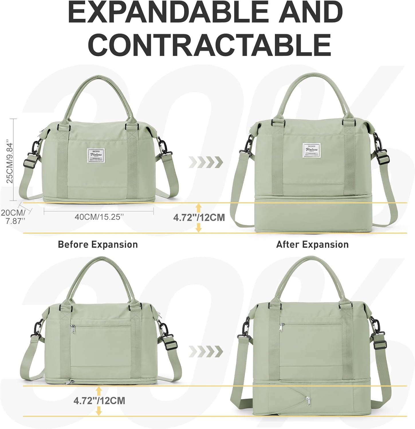 Travel Duffel Bag, Sports Tote Gym Bag, Shoulder Weekender Overnight Bag for Women - Image 6