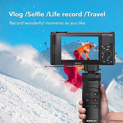 Miniatura 3 de AODELAN Trípode de agarre inalámbrico con control remoto para vlogging, para Sony ZV-E10, ZV-1F, ZV-E10 II, a6100, a6400, a6600, a7 III, a7R III,