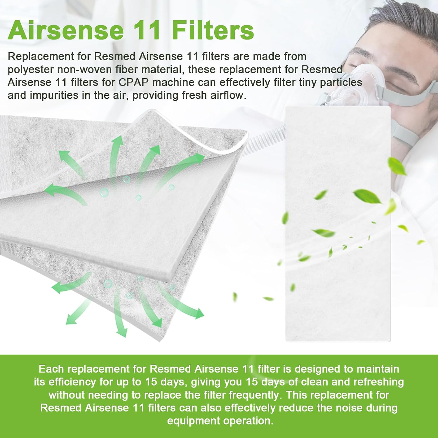 50 Pack CPAP Filters Compatible with Resmed Airsense 11 image 5