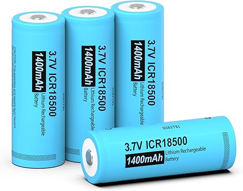 Miniatura 1 de ICR18500 - Batería recargable de iones de litio de 4 piezas, parte superior plana, ICR18500 3.7V 1400mAh batería recargable para luces de jardín,