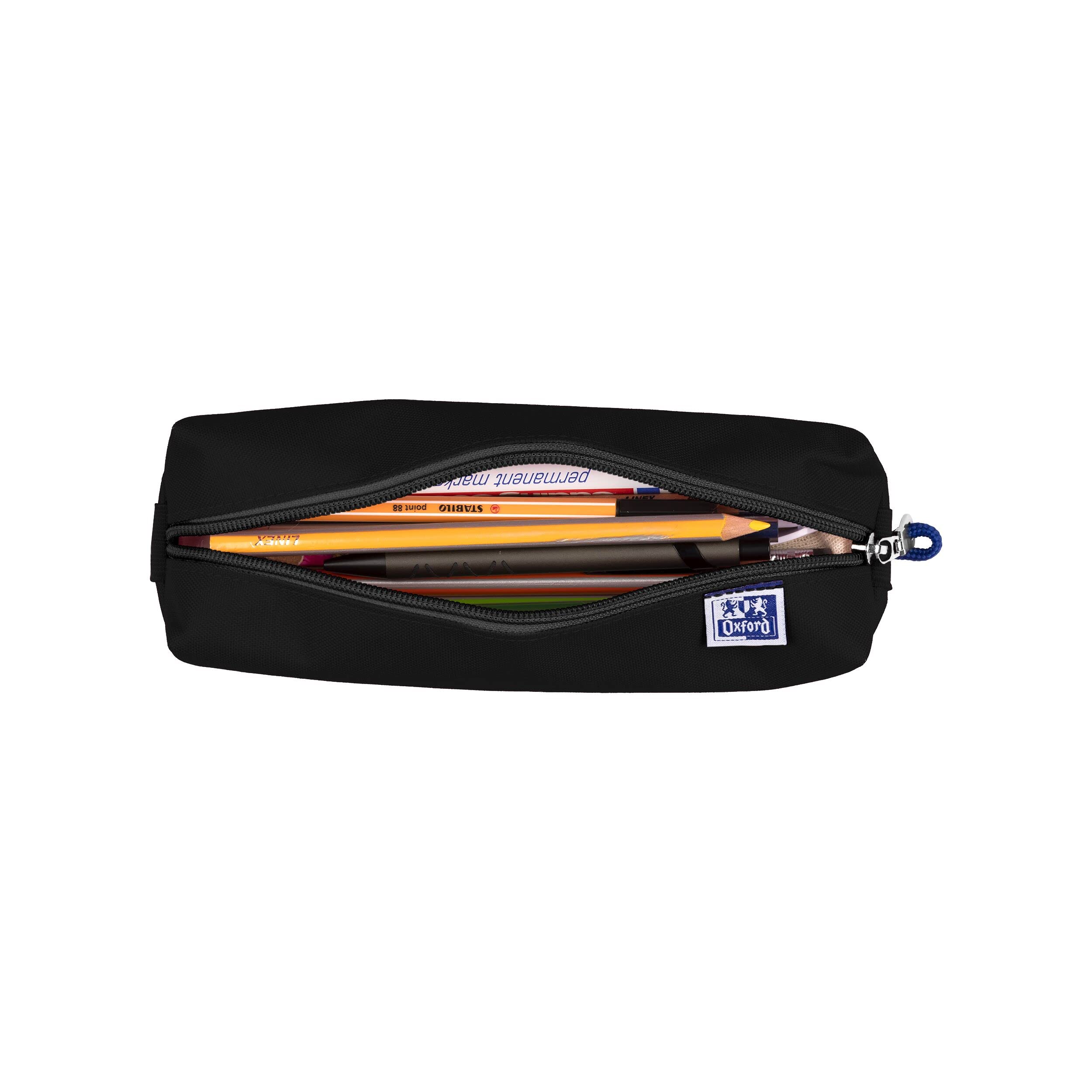 Oxford Girls Boys Pencil Case Rectangle Pencil Case Durable Black