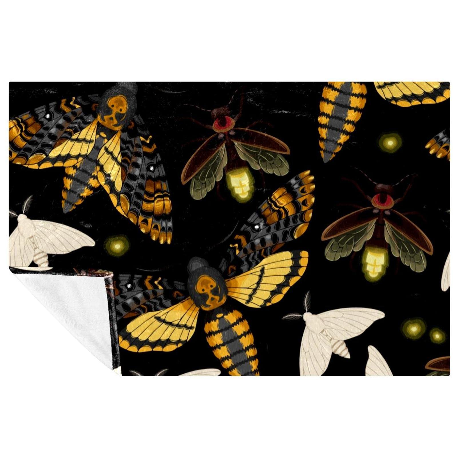 Couverture douce et chaude Flying Moths 150x100 cm pour lit et camping