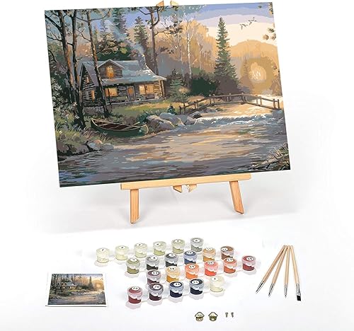 Miniatura 176 de Ledgebay - Pintura por número para adultos – Kits de pintura por números, pintura sin arrugas por números para adultos principiantes, 12 x 16
