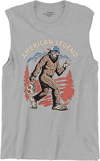 American Legend Bigfoot Men's T-Shirt Patriotic Funny Sasquatch Fan 4 July USA Flag Beer BBQ Tailgate Party Men's Tee