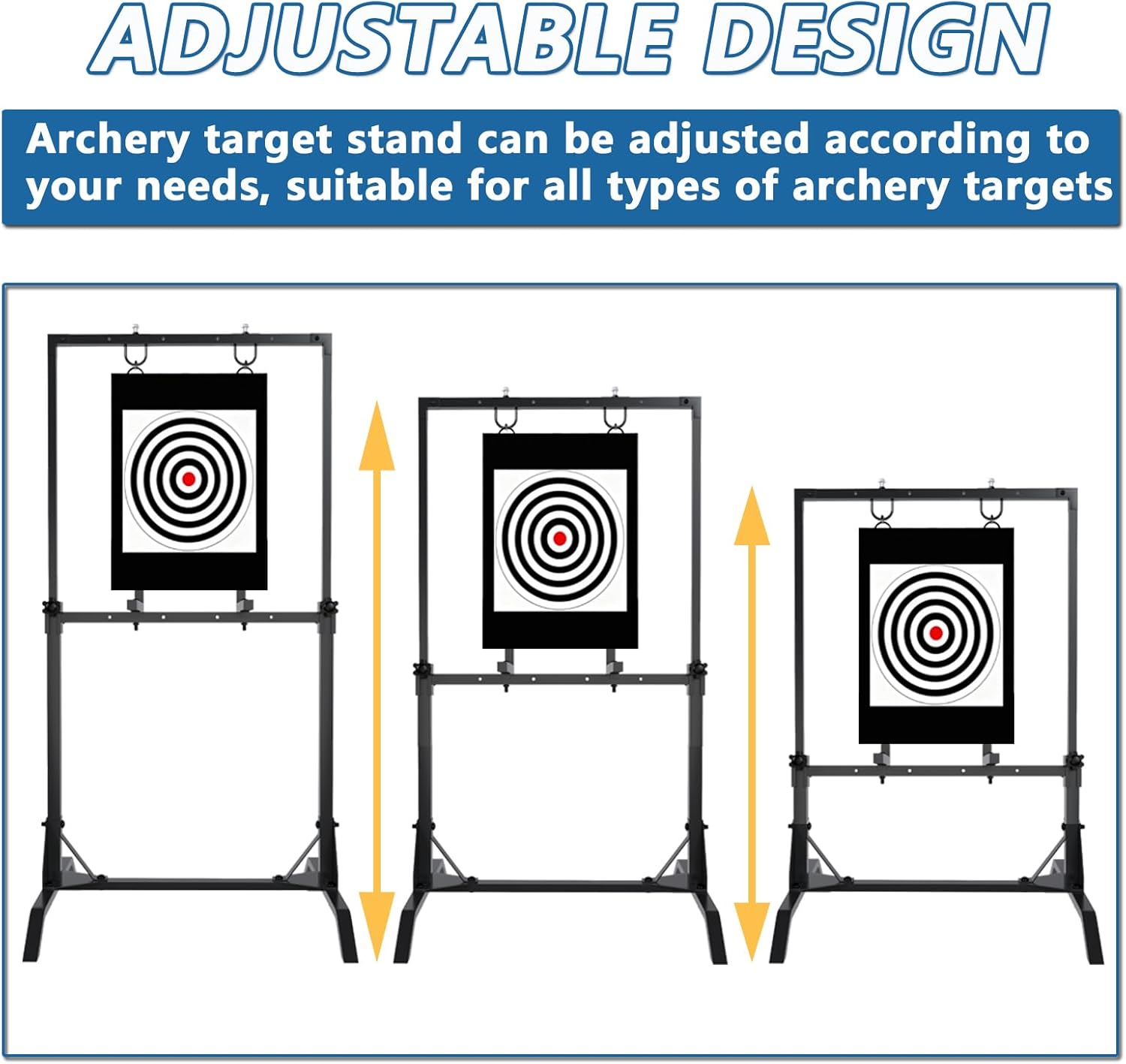 Archery Target Stand, Adjustable Stand Arrow Compatible with Bag/Foam Targets, Suitable for Indoor/Outdoor Shooting, Hunting Bow Training