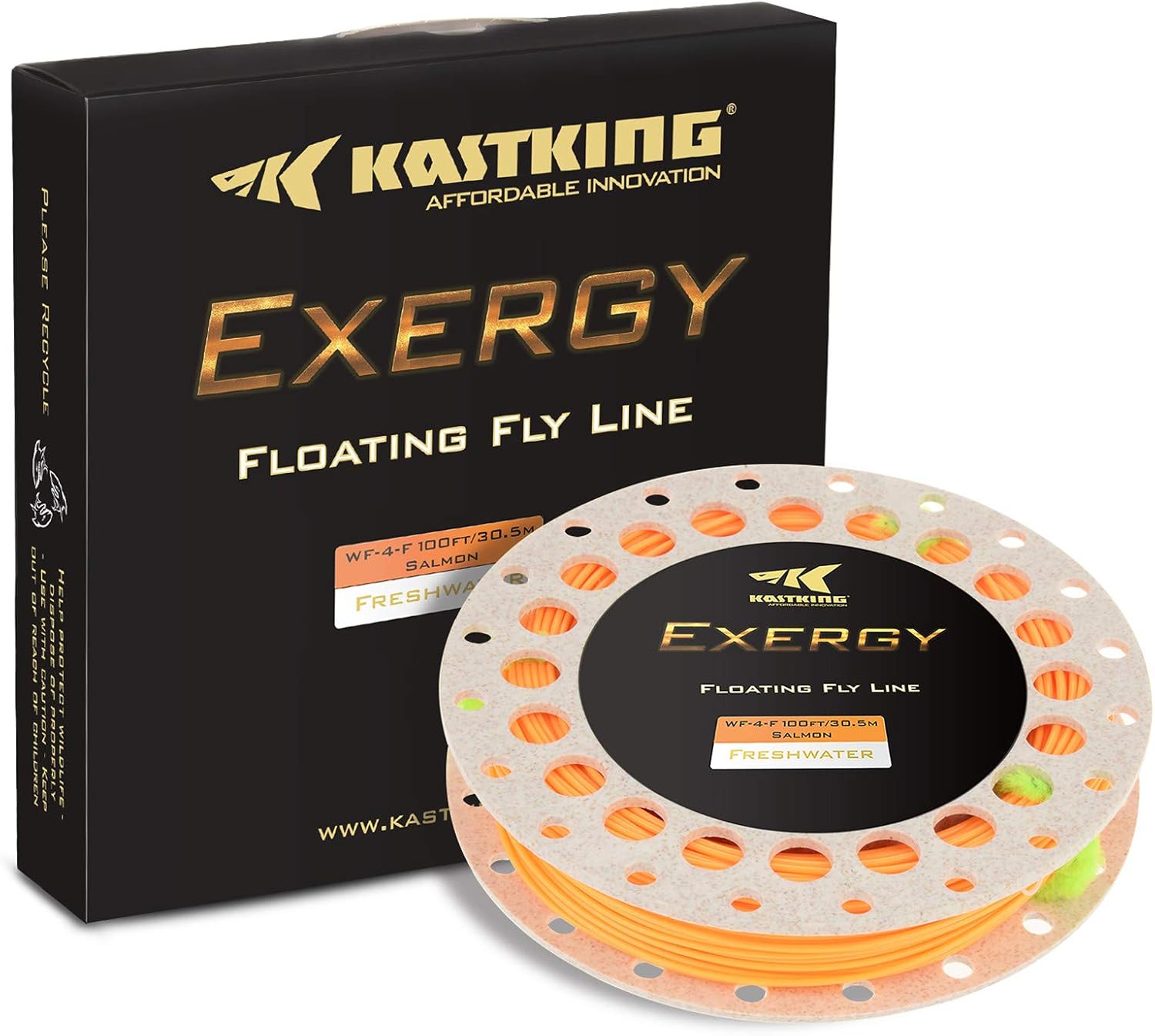 KastKing Exergy Fly Fishing Line - Weight Forward Floating Lines for Freshwater - Double Micro Loops - Laser Printing - BioSpool - Available in 5 Colors, Super Value!