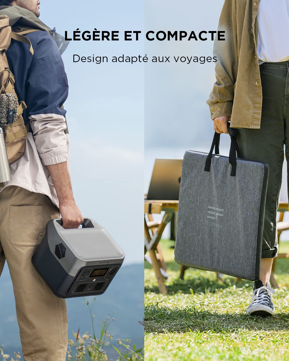 ECOFLOW Station électrique portable RIVER 2 MAX avec Panneau solaire portable de 160W，sortie 1000 W, Seuls Quelques Petits défauts dans l'emballage, Le Produit n'a Pas été utilisé(Reconditionné)