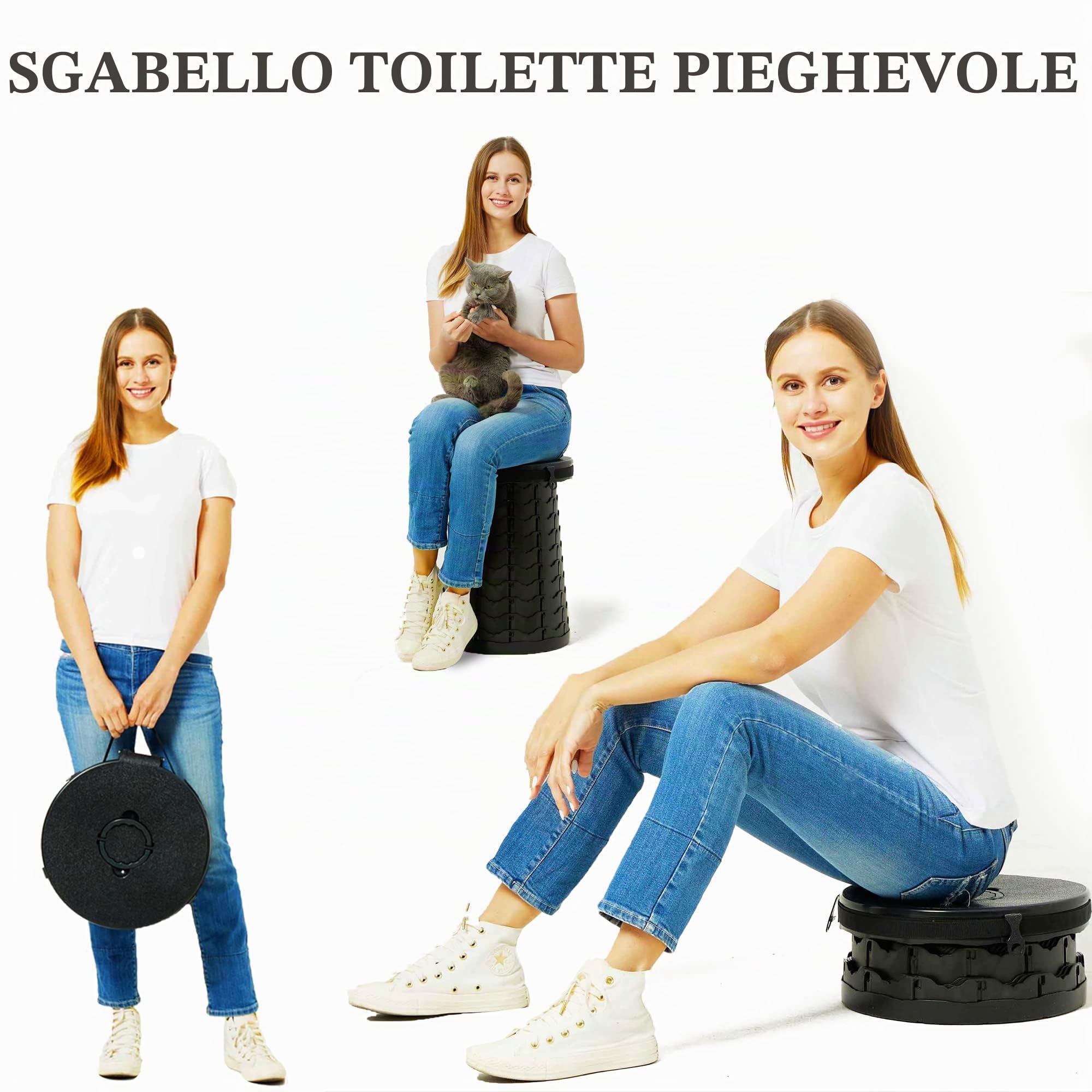 2025 Wc Portatile Campeggio Toilette, Pieghevole Wc Campeggio Altezza Regolabile WC Auto Pieghevole per Adulti Viaggio, Spiaggia, Igiene, Escursioni