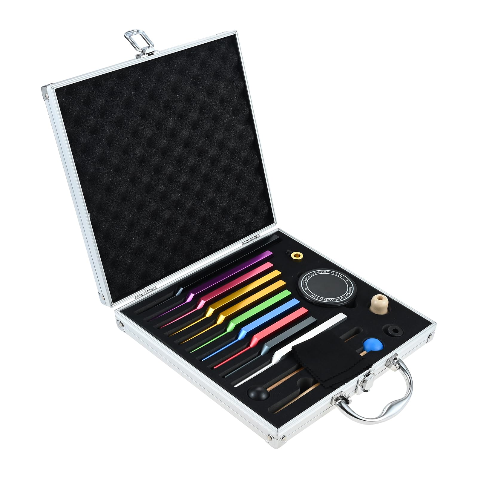 DRELD Stimmgabel,Stimmgabel Neurologie,10er Set (174 Hz, 285 Hz, 396 Hz, 417 Hz, 432 Hz, 528 Hz, 639 Hz, 741 Hz, 852 Hz, and 963 Hz), für Klangtherapie Gewichtete Stimmgabel Geeignet Meditation