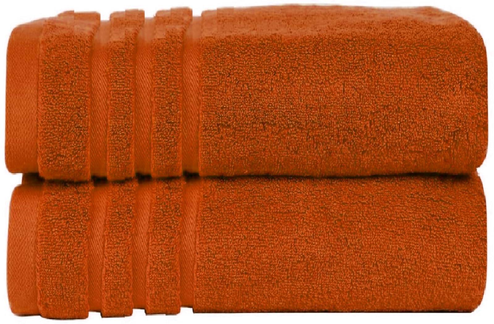WovenWonder Pack of 2 Super Jumbo Bath Sheets (100 x 200 cm-600GSM) Luxury 100% Egyptian Cotton Soft Extra Large Bath Sheet Towels Highly Absorbent & Quick Dry Hotel Quality Towel Set (Orange)