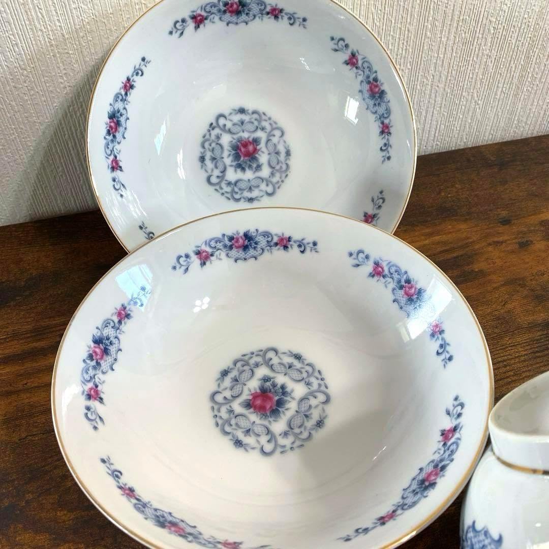 1970年代レトロアンティークヴィンテージ食器フラワー食器セット12点