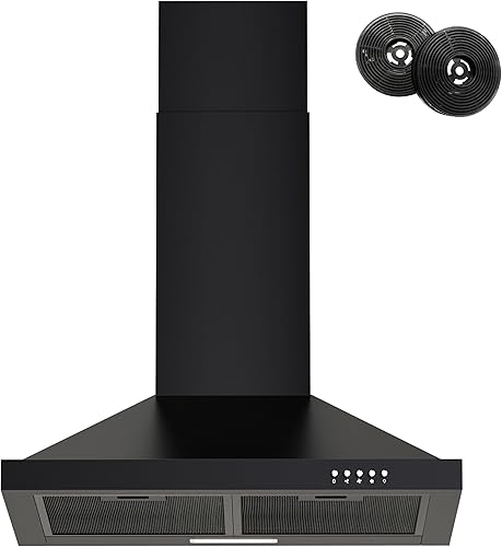 FIREGAS Campana extractora de 24 pulgadas, tipo de montaje en pared con conductossin conductos, convertible de acero inoxidable de 450 CFM, campana