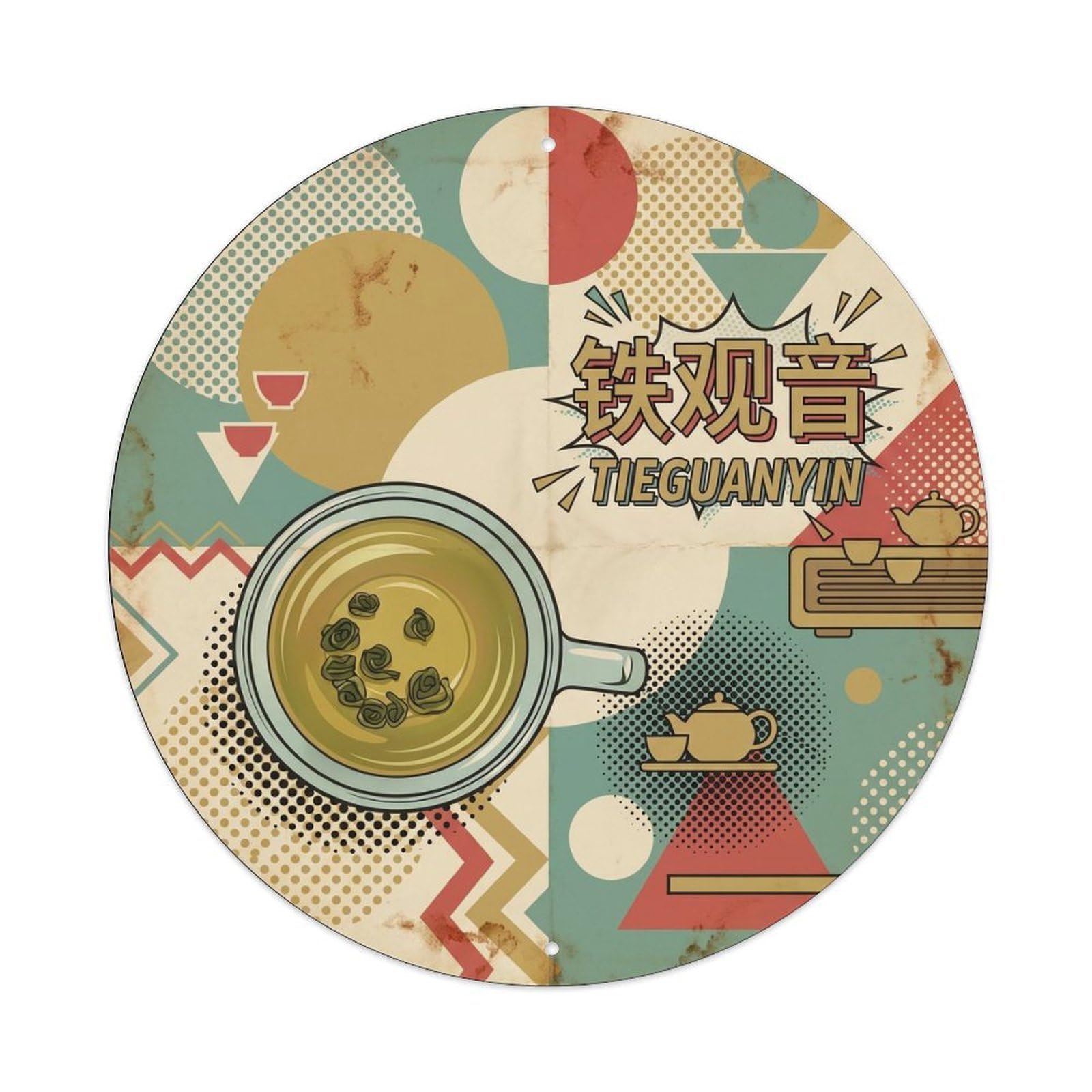 Tea Culture Cuppa Chinese Herbal Infusion Memphis Pop Metal Tin Sign