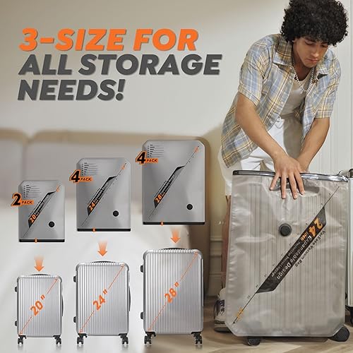 Miniatura 4 de Juego de bolsas de almacenamiento de viaje con bomba inalámbrica recargable, paquete de 10 bolsas portátiles ahorradoras de espacio para viajes y