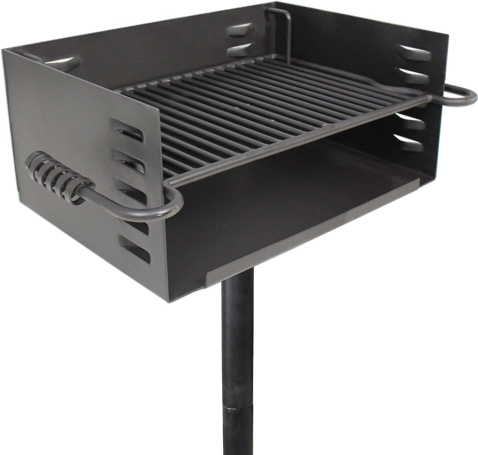 Titan Single Post Jumbo Park Style Grill Charcoal Outdoor Heavy Cooking Camp