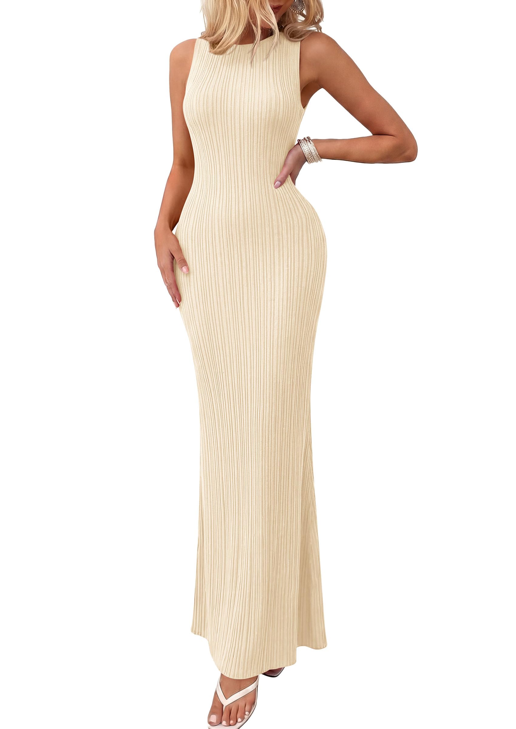 PRETTYGARDEN Women's Knit Bodycon Maxi