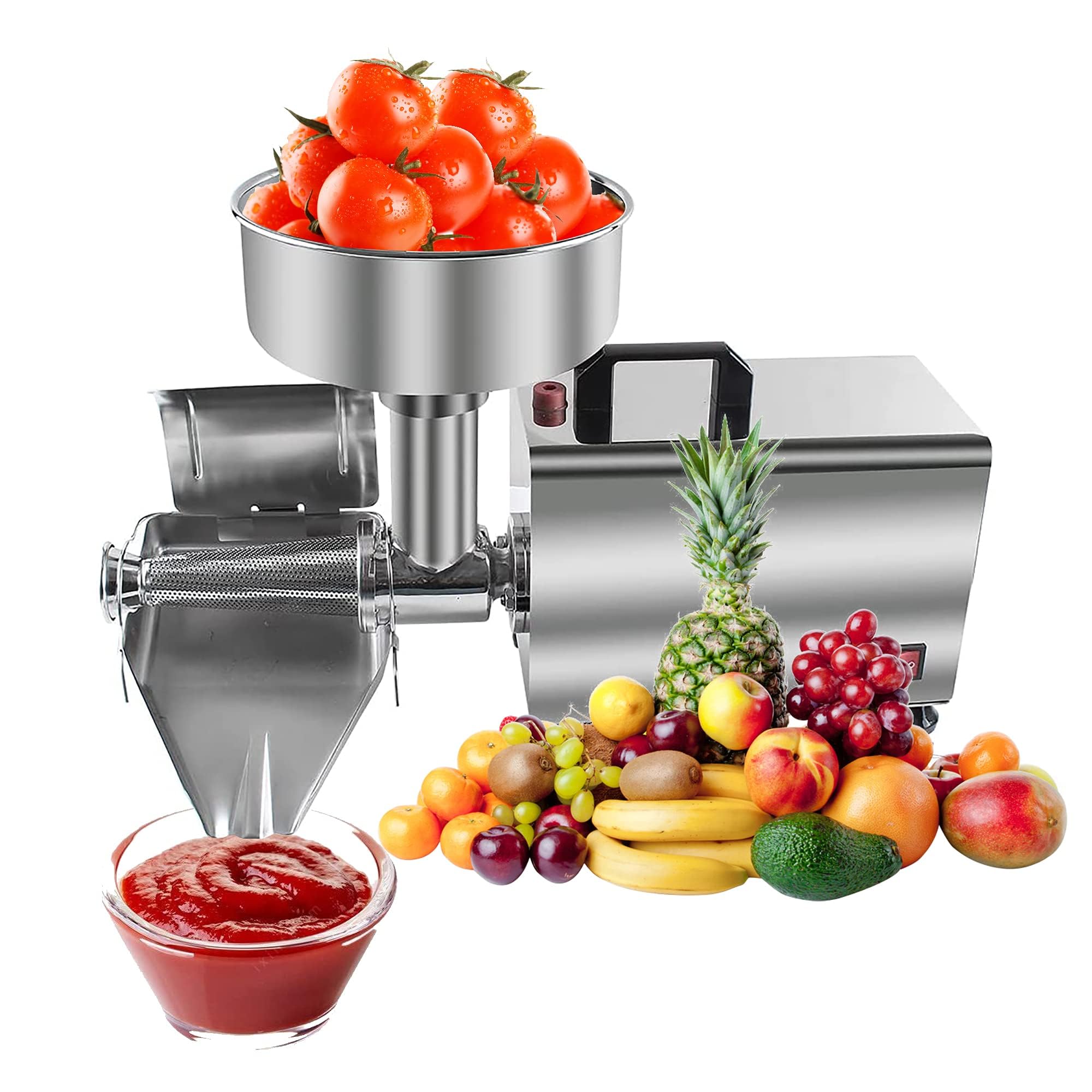 Kommerzielle elektrische Tomatensiebmaschine – Edelstahl Saucenbereiter & Obstpresse für Pürees, Marmelade, Konserven
